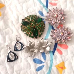 True Vintage Brooch & Clip on Earrings Bundle